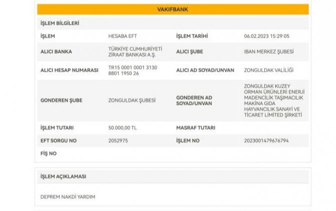 İ̇şadamı Ofluoğlu’ndan Deprem Bölgesine 100 Bin Liralık Yardım