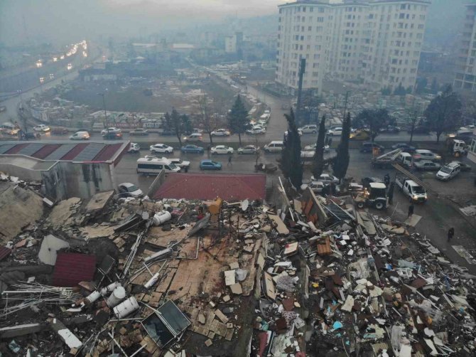 Kahramanmaraş’taki Deprem Enkazı Havadan Görüntülendi