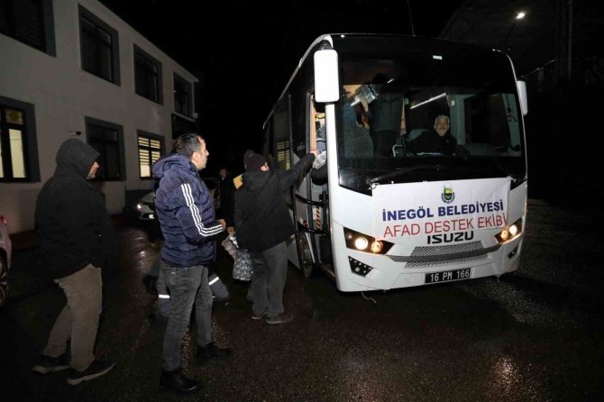 İ̇negöl Belediyesi Personeli Deprem Bölgesine Sevk Edildi
