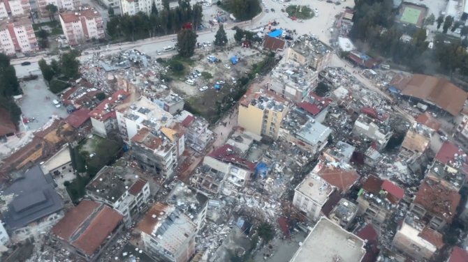 Hatay’daki Yıkım Helikopterle Havadan Görüntülendi