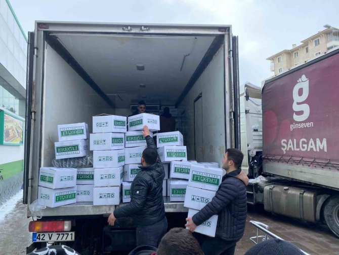 Ereğli’de Deprem Bölgesine Yardımlar Sürüyor