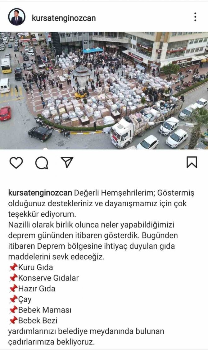 Başkan Özcan, ’Acil İhtiyaç Listesi’ Paylaştı