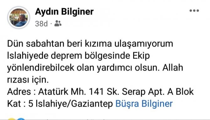 Büşra Öğretmen Depremde Hayatını Kaybetti