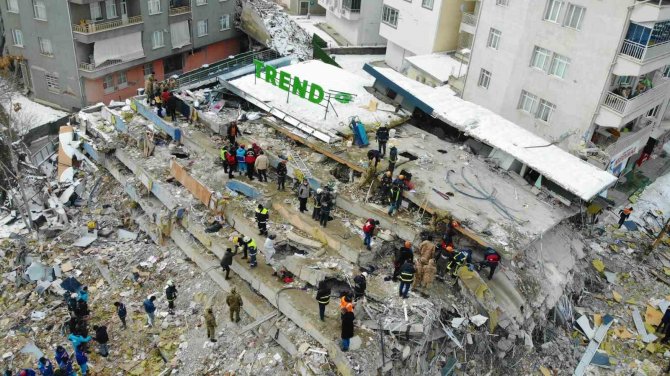 Deprem Bölgesi Malatya’da Enkaz Çalışmaları Havadan Görüntülendi
