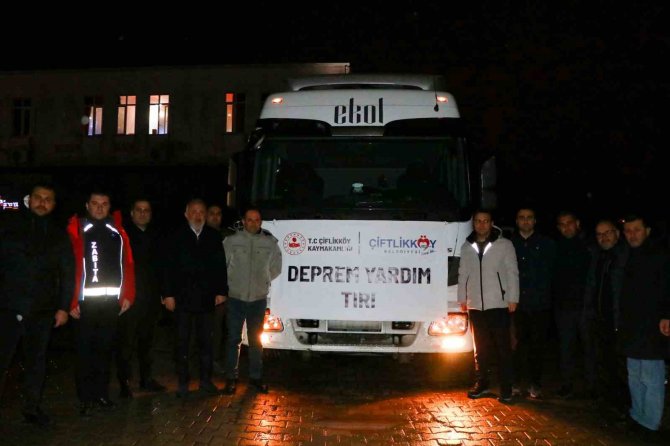 Çiftlikköy’den İlk Yardım Tırı Yola Çıktı