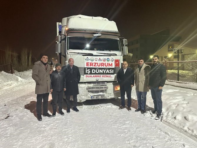 Erzurum İş Dünyasının İlk Yardım Tırı Malatya’ya Uğurlandı