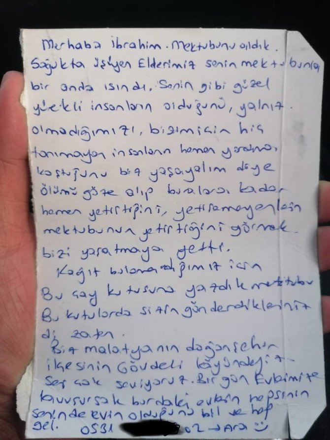 Bayburtlu Minik İ̇brahim’in Depremzede Kardeşleri İçin Yazdığı Mektup Yürekleri Isıttı