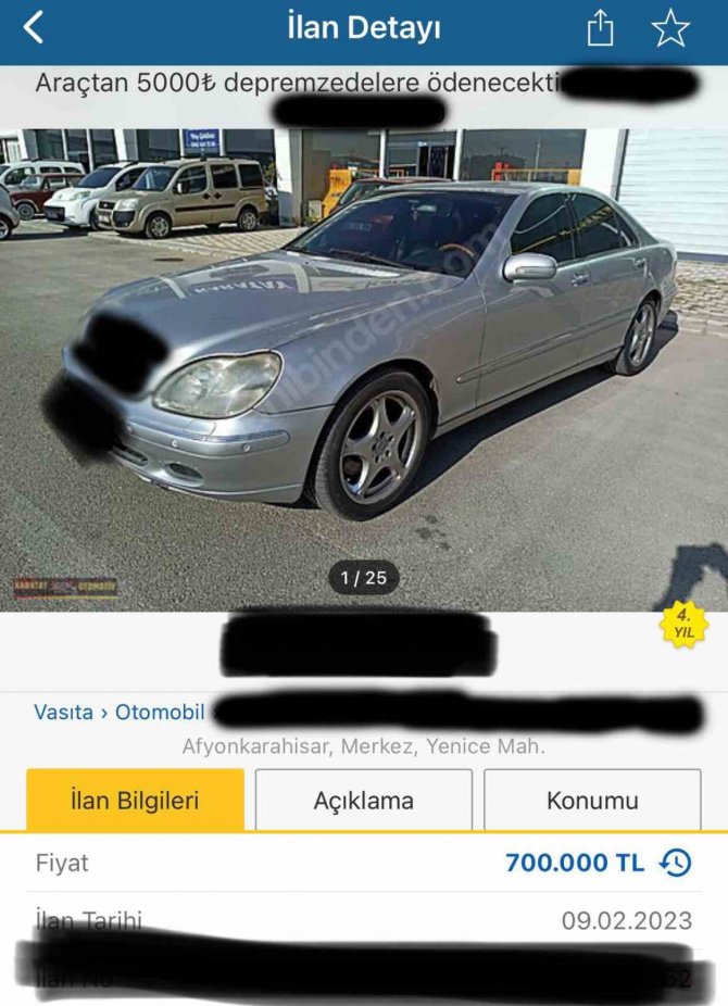 Yeni İlanlarda Dikkat Çeken Ayrıntı; İ̇kinci El Araçlar Depremzede Paylı Satılıyor