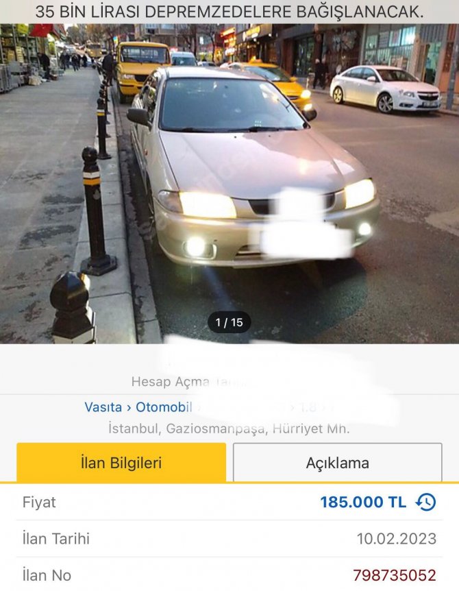 Yeni İlanlarda Dikkat Çeken Ayrıntı; İ̇kinci El Araçlar Depremzede Paylı Satılıyor