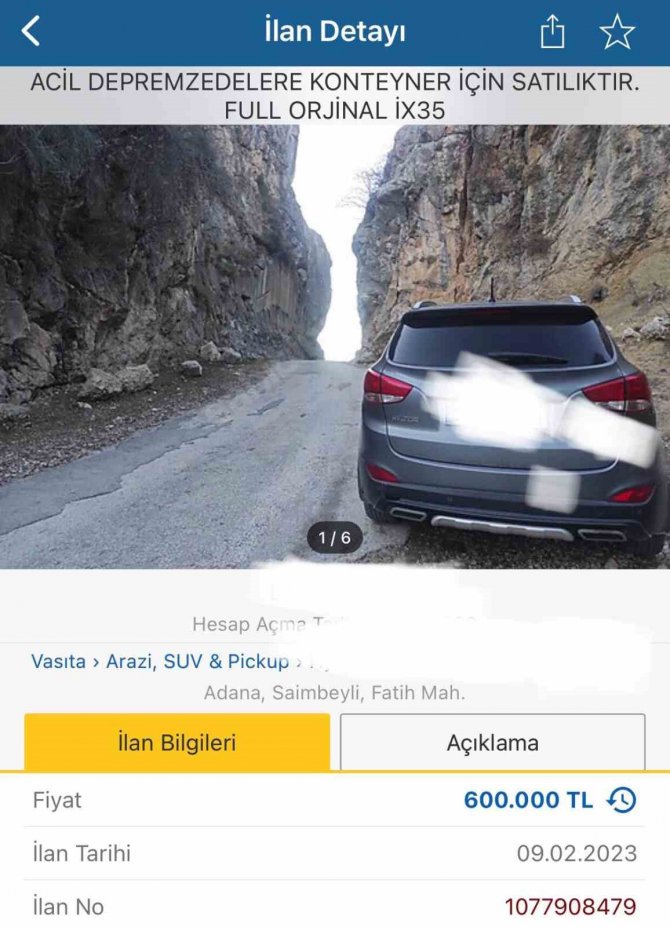 Yeni İlanlarda Dikkat Çeken Ayrıntı; İ̇kinci El Araçlar Depremzede Paylı Satılıyor