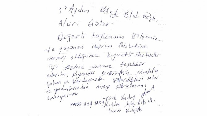 Deprem Bölgesinden, Başkan Güler’e Anlamlı Mesaj