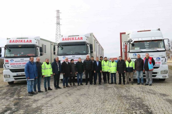 Sinop’tan Afet Bölgesine 8 Konteyner Gönderildi