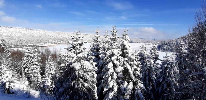 Abant Gölü Tamamen Buz Tuttu