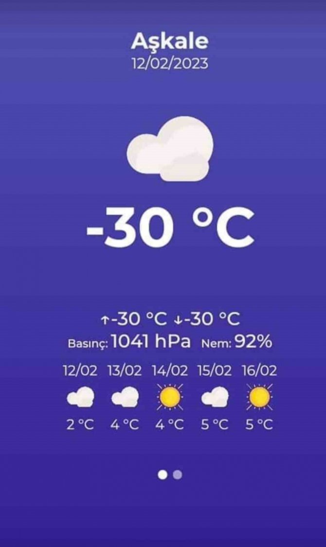 Aşkale’de Sibirya Soğukları