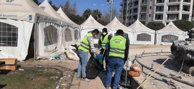 Marmaris Temizlik Ekipleri Afet Bölgesinde Canla Başla Çalışıyor