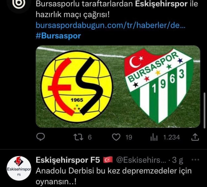 Ezeli Rakip Taraftarlarından Yardım Maçı Çağrısı