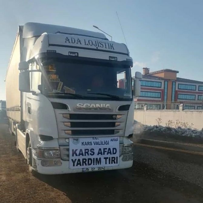 Kars’tan Deprem Bölgesine 91 Tır Yardım Gönderildi