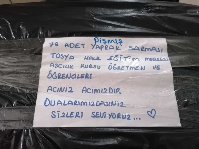 Kursiyerler, Sardıkları Yaprak Dolmasını Deprem Bölgesine Gönderdi