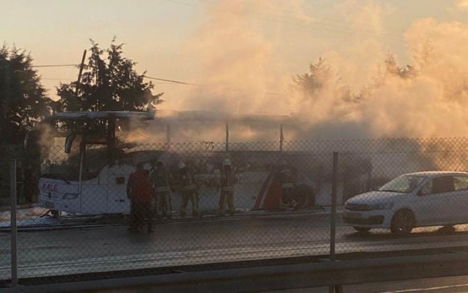 İ̇stanbul’dan Yola Çıkan Yolcu Otobüsü Alev Alev Yandı