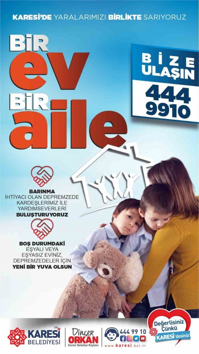 Karesi Belediyesi’nden ‘Bir Ev Bir Aile’ Kampanyası