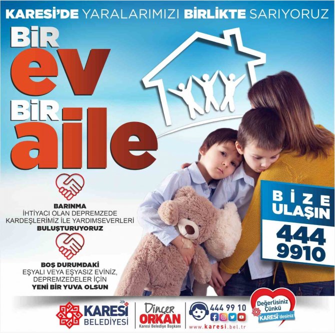 Karesi Belediyesi’nden ‘Bir Ev Bir Aile’ Kampanyası