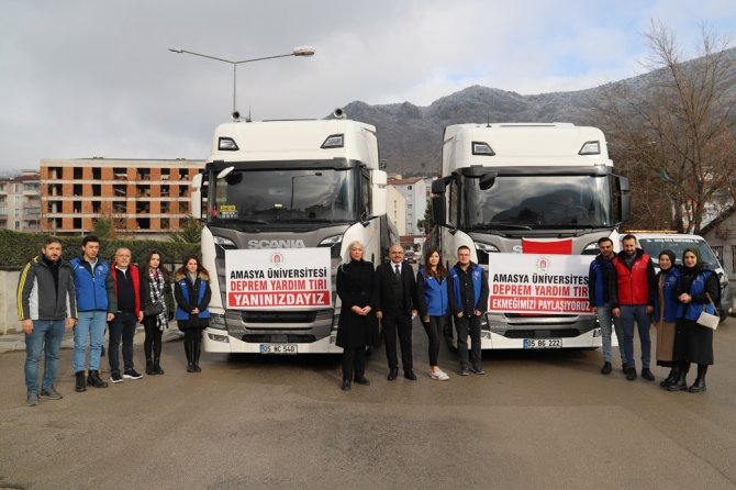 Amasya Üniversitesi’nden Deprem Bölgesine 2 Tır Yardım Malzemesi Desteği
