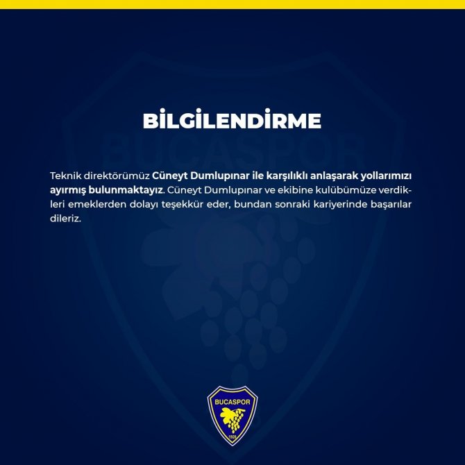Bucaspor 1928’de Cüneyt Dumlupınar Dönemi Sona Erdi