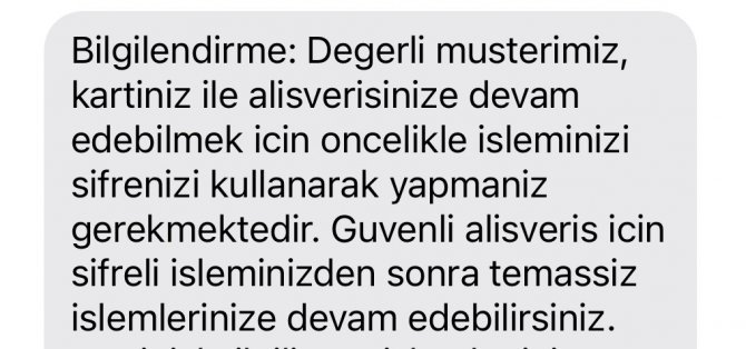 Temassız Ödemeye İlk Kullanımda Şifre Uygulaması