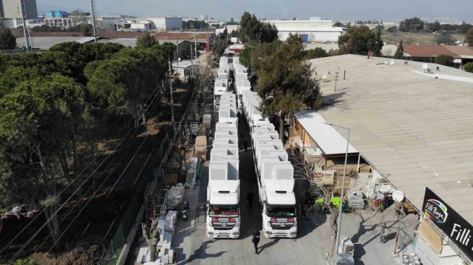 Deprem Bölgesine 10 Tır Duş Ve Tuvalet Manisa’dan Uğurlandı