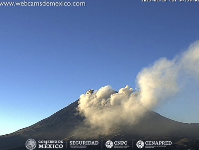 Popocatepetl Yanardağı’nda Son 24 Saatte 7 Patlama