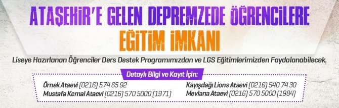 Ataşehir Belediyesi’nden Depremzede Öğrencilere Eğitim Desteği