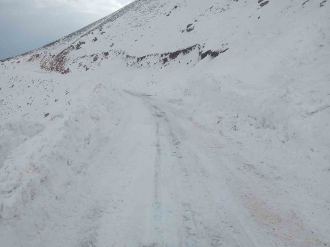 Muradiye’de Yola Düşen Çığ Temizlendi