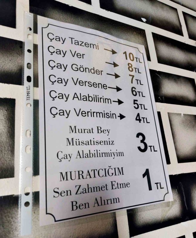 Esnaftan Gülümseten Çay Tarifesi