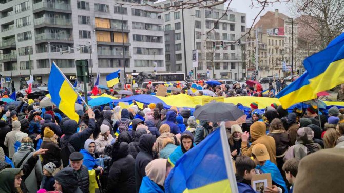 Ukrayna Savaşının 1. Yıldönümünde Brüksel’de Yürüyüş
