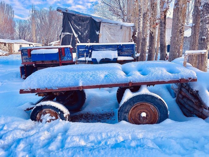 Ağrı’da Kış Manzarası Göz Kamaştırıyor