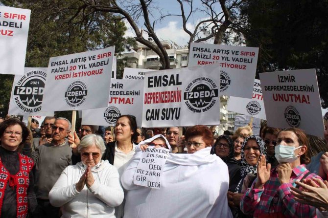 İ̇zmirli Depremzedelerden Kefenli "Emsal Artışı Kararı" Tepkisi