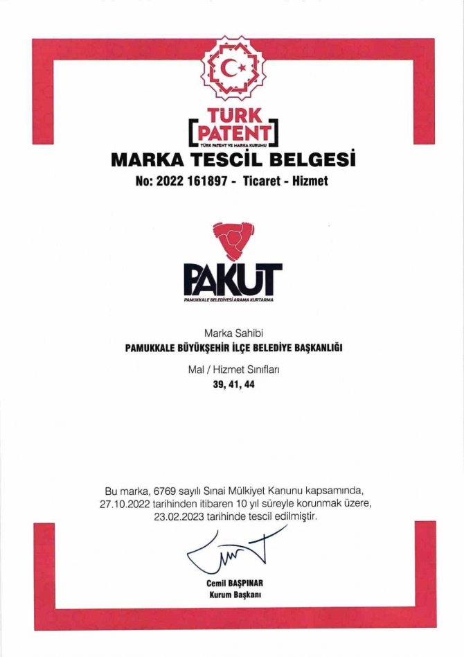 Pakut İsmi Tescillendi