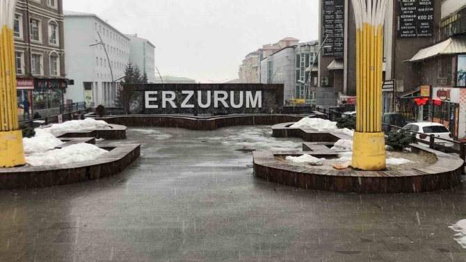 Erzurum’da Kar Yağışı
