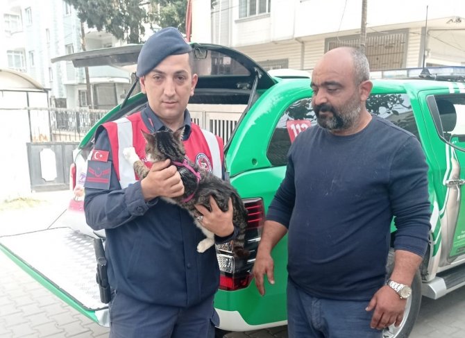 Binada Mahsur Kalan Kediyi Jandarma Kurtardı