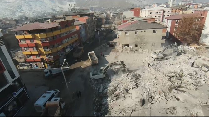 Elbistan’da Ticaretin Kalbinin Attığı Caddelerdeki Yıkım Fpv Dronla Görüntülendi