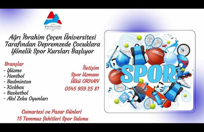 Ai̇çü’de Depremzede Çocuklara Yönelik Spor Kursları Düzenlenecek