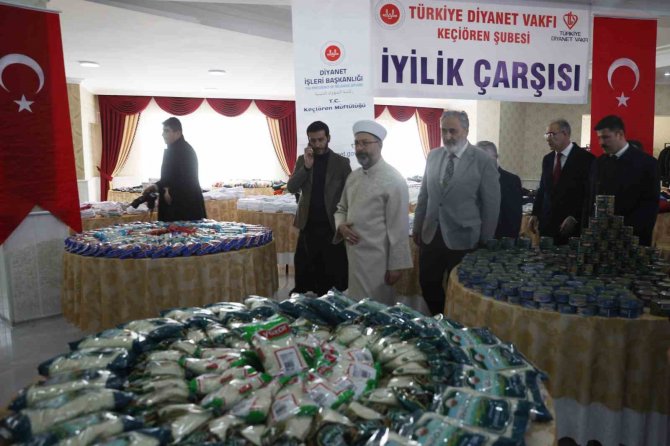 Diyanet İ̇şleri Başkanı Erbaş’tan Keçiören “İ̇yilik Çarşısı”na Ziyaret