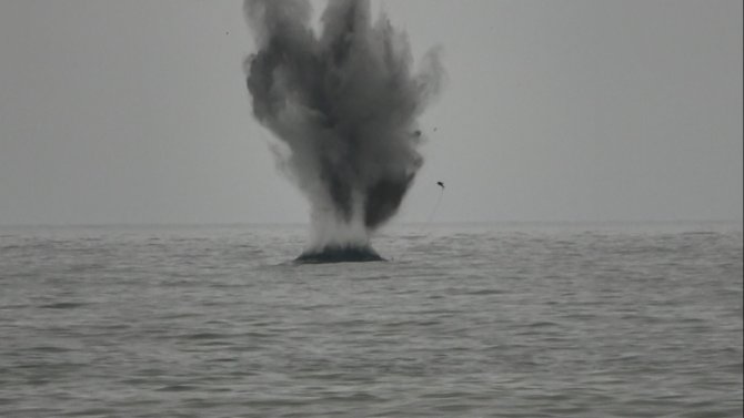 Ordu’da Denizde Bulunan Mayın Benzeri Cisim Fünye İle Patlatıldı