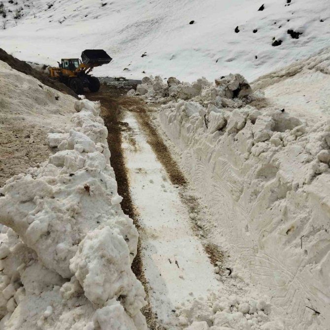 Yüksekova’nın İ̇ran Sınırında Karla Mücadele Sürüyor