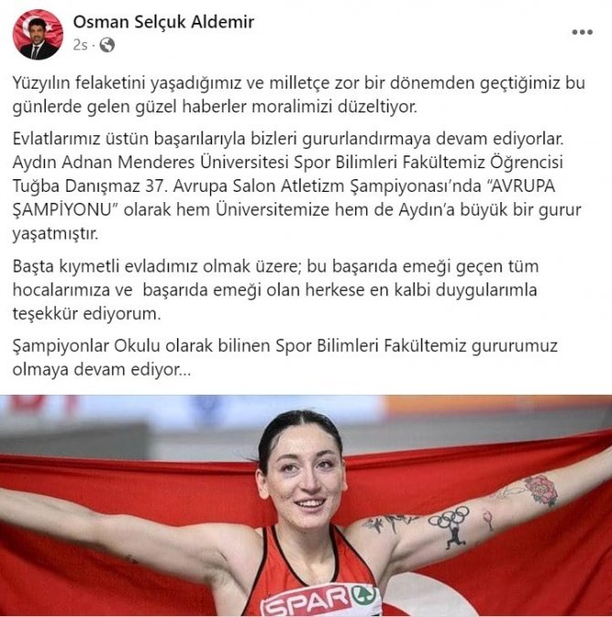 Rektör Aldemir, Avrupa Şampiyonu Danışmaz’ı Tebrik Etti
