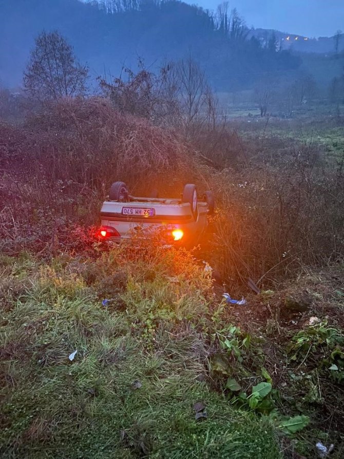 Ordu’da Kontrolden Çıkan Otomobil Takla Attı: 5 Yaralı