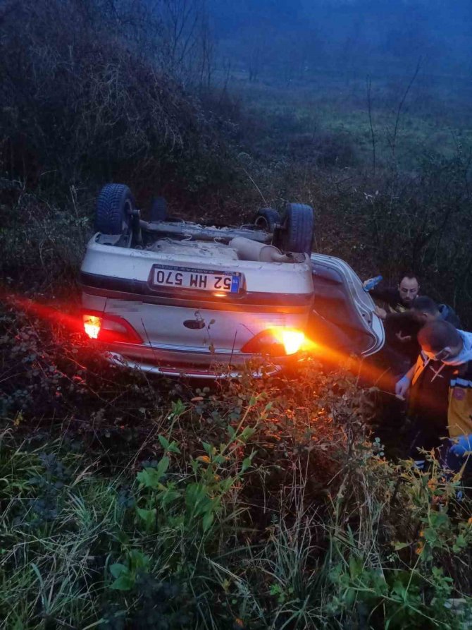 Ordu’da Kontrolden Çıkan Otomobil Takla Attı: 5 Yaralı