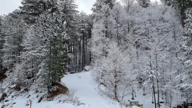 Kütahya’nın Domaniç Dağı’na Mart Karı