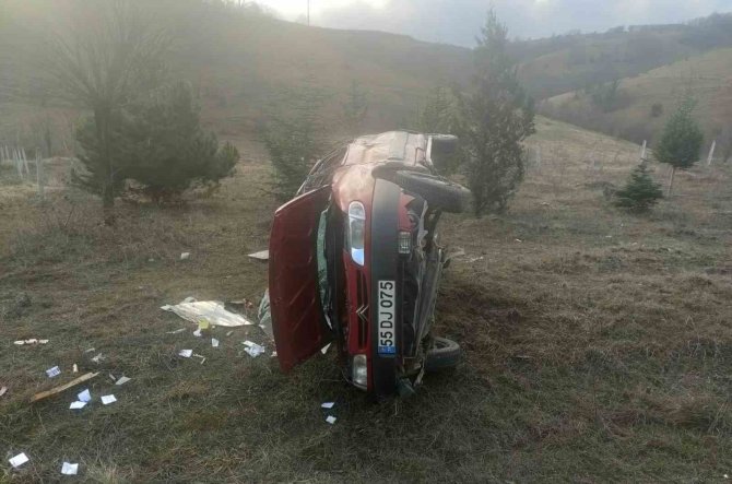 Samsun’da Otomobil Takla: 1 Yaralı