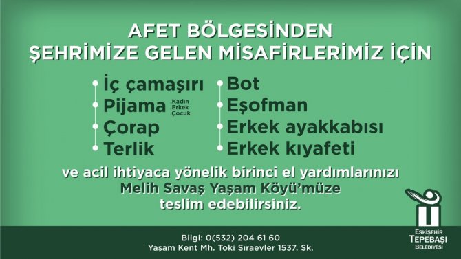 İ̇htiyaç Malzemeleri Toplanmaya Devam Ediyor